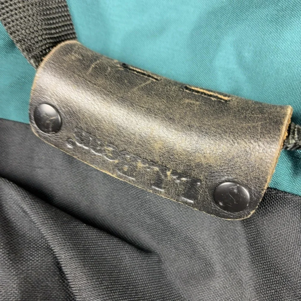 Vintage L.L. Beach Adventure Duffle Bag Green Black Nylon Travel Gym USA 90s